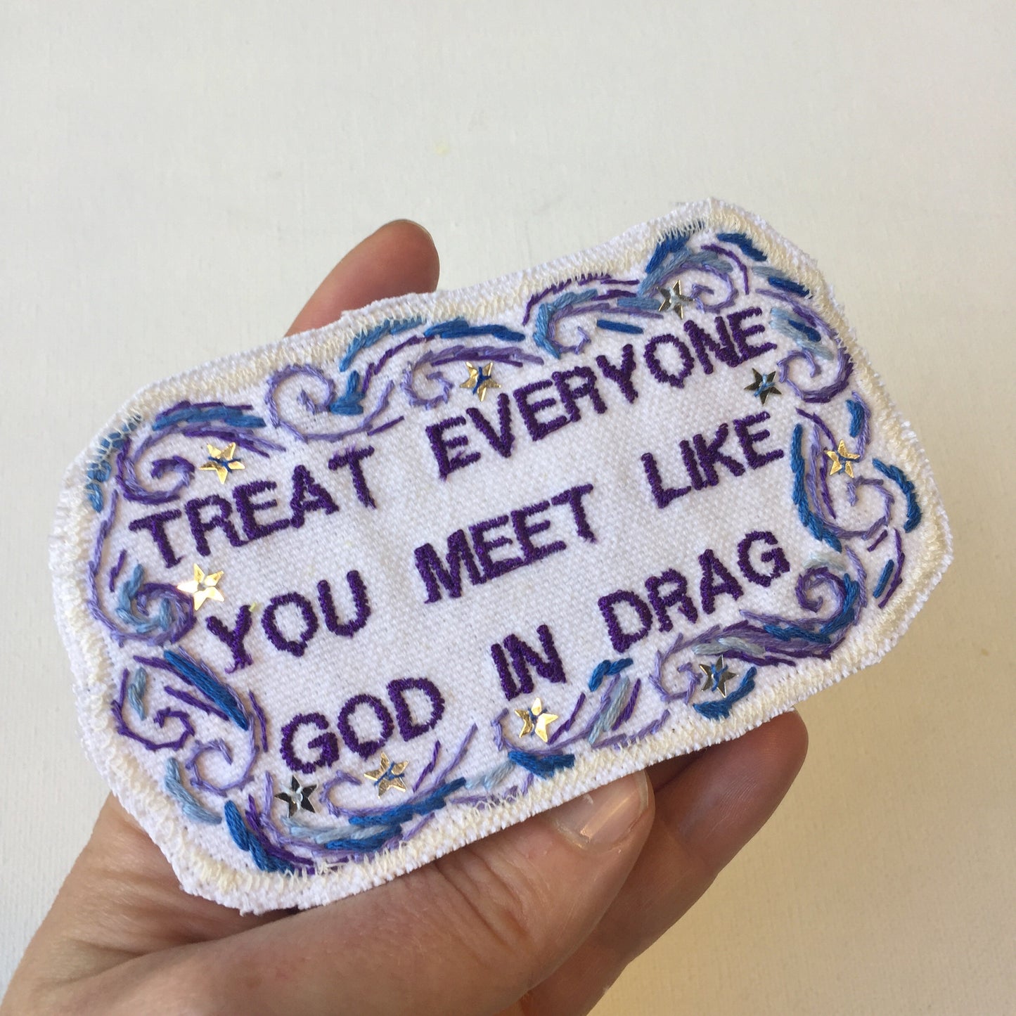 Ram Dass Quote. Handmade Embroidered Canvas Patch. One of a Kind