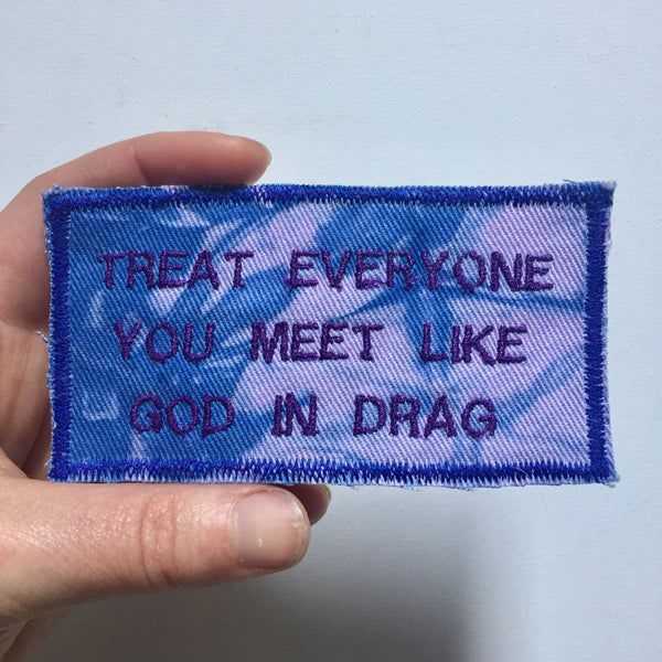Ram Dass Quote. Handmade Embroidered Canvas Patch.