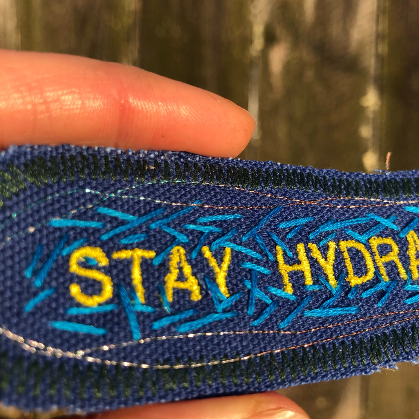 Stay Hydrated - Handmade Embroidered Canvas Patch