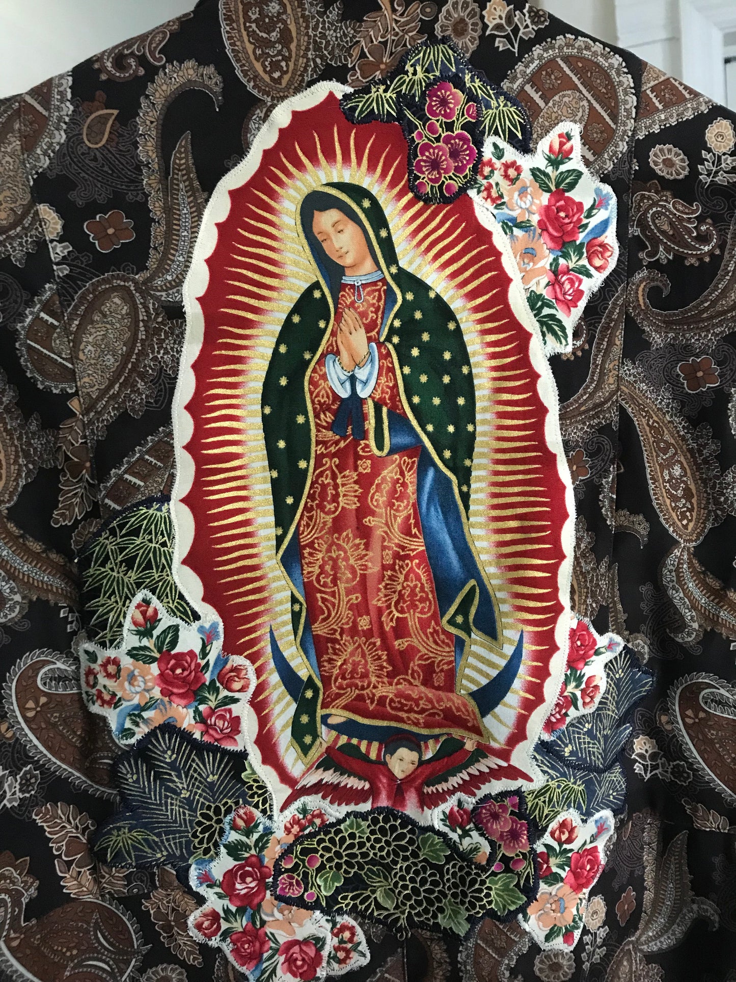 Virgen de Guadalupe Goes to Paisley Park. Vintage Art Jacket