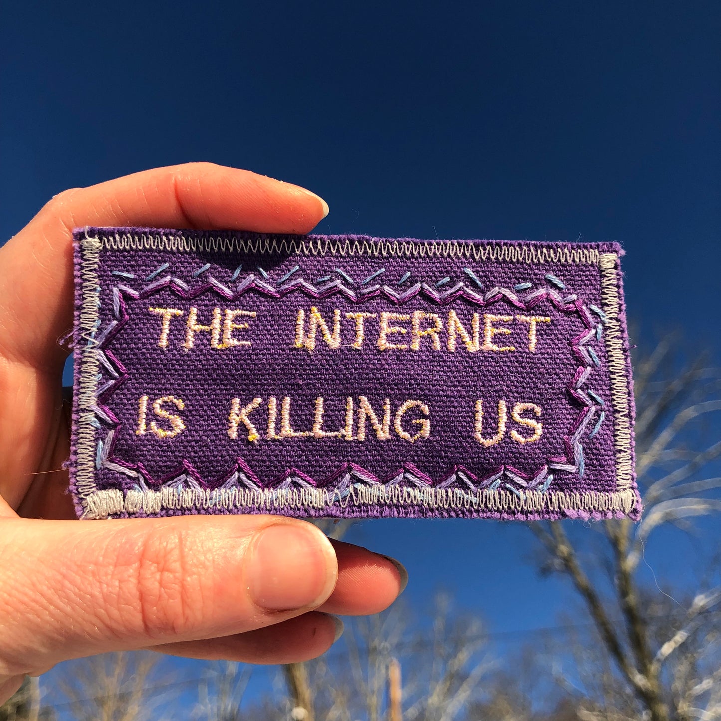 The Internet - Handmade Embroidered Canvas Patch