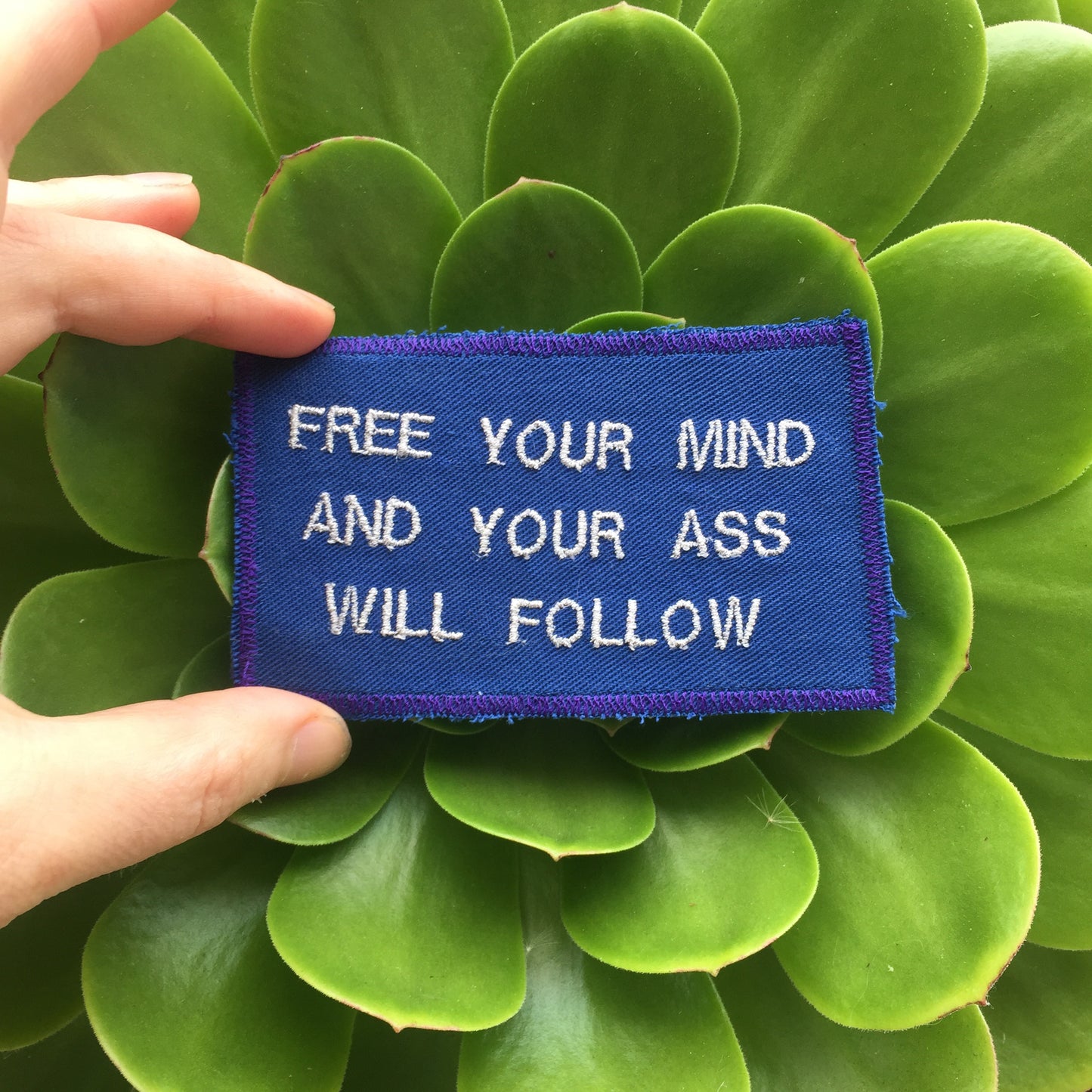 Free Your Mind. Handmade Embroidered Canvas Patch.