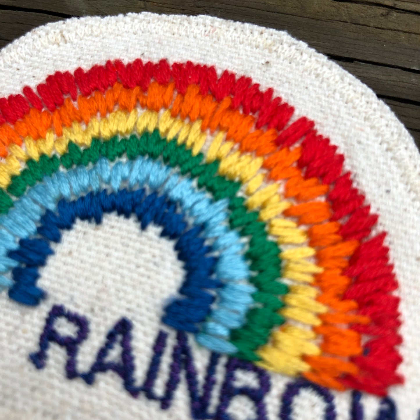 Be a Rainbow. Handmade Canvas Patch