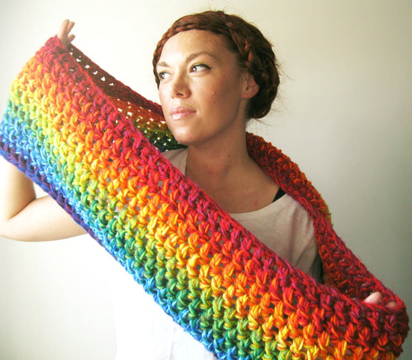 Ultimate Double Rainbow Circle Scarf