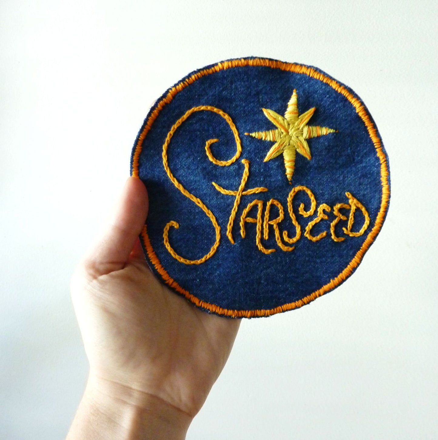 Starseed Embroidered Patch on Vintage Denim